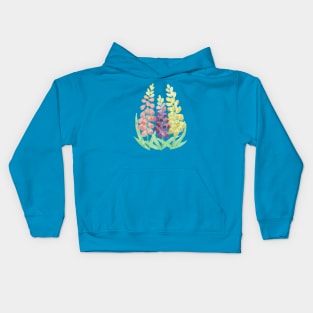 Loose Watercolor Foxgloves Kids Hoodie